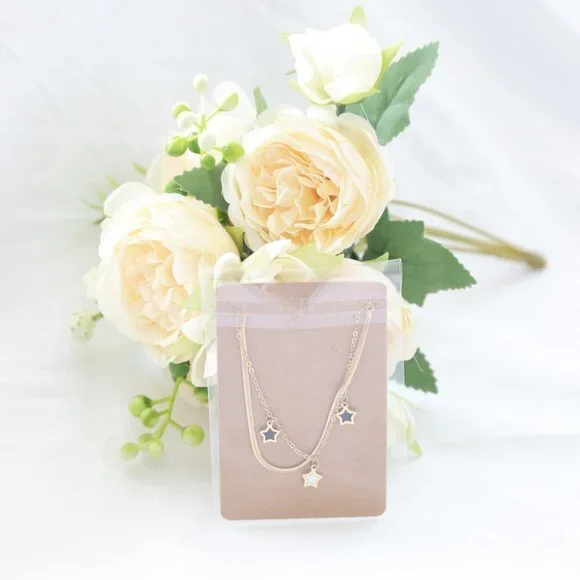 NEW 14K Yellow Gold Lucky Star Layered Luxury Bracelet - Picture 3 of 5